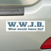 WWJD? Wat zou Jezus doen? Bumpersticker (Op auto)