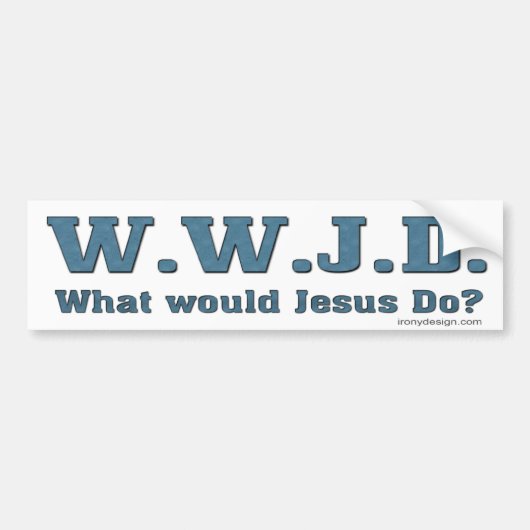 WWJD? Wat zou Jezus doen? Bumpersticker (Voorkant)
