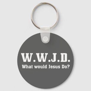 WWJD? Wat zou Jezus doen? Grey Sleutelhanger