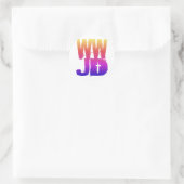 WWJD Wat zou Jezus doen? Ronde Sticker (Tas)