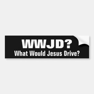 WWJD? Wat zou Jezus rijden? Bumpersticker