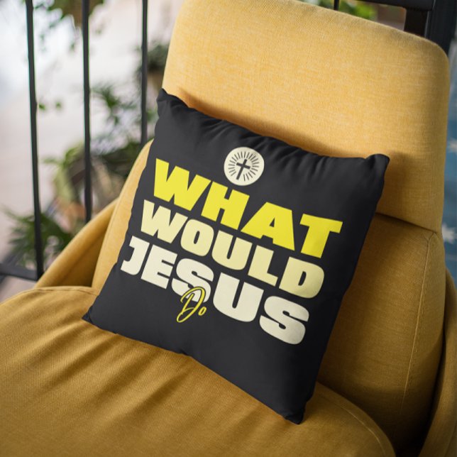 WWJD – What Would Jesus Do? Throw Pillow Kussen (Creator heeft geüpload)