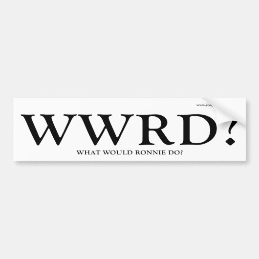 WWRD - Wat zou Ronnie doen Bumpersticker (Voorkant)