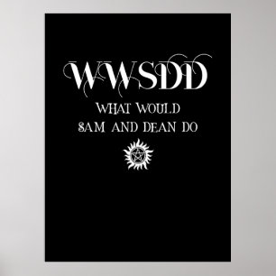 WWSDD Citaatontwerp met Pentagram Zon Symbool Poster