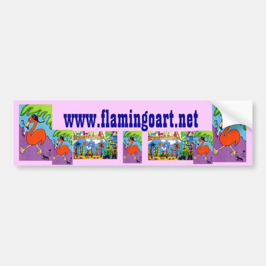 www.flamingoart.net bumpersticker (Voorkant)