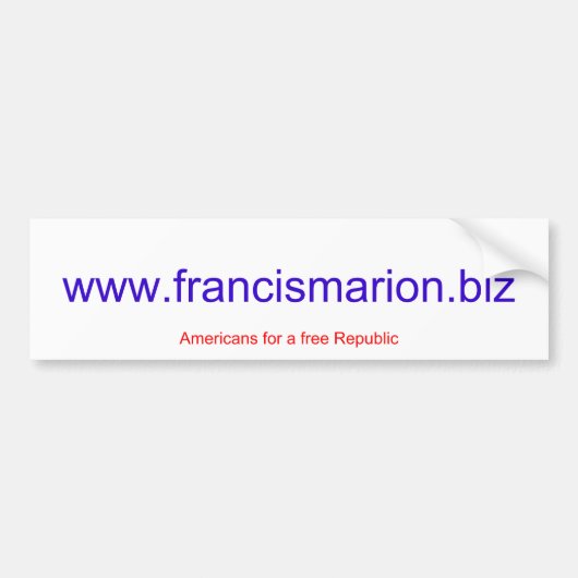 www.francismarion.biz bumpersticker (Voorkant)