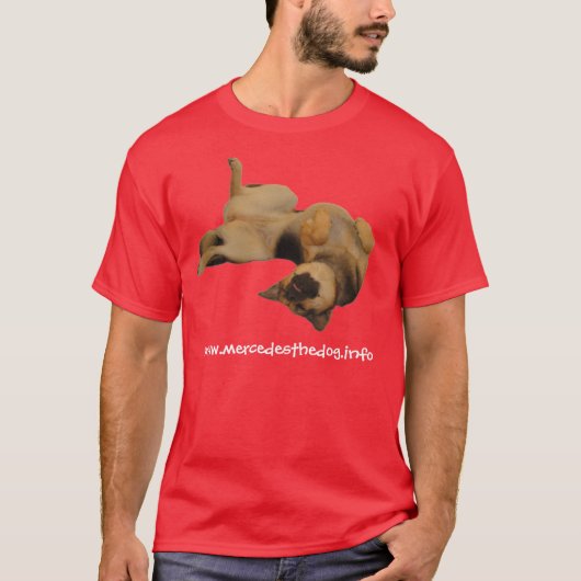 www.mercedesthedog.info rood t-shirt (Voorkant)
