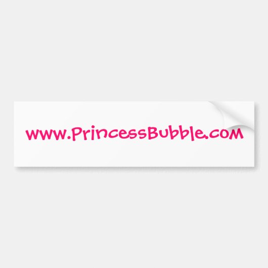 www.PrincessBubble.com Bumpersticker (Voorkant)