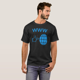 WWW World Wide Web Wereldbolpictogram met handaanw T-shirt