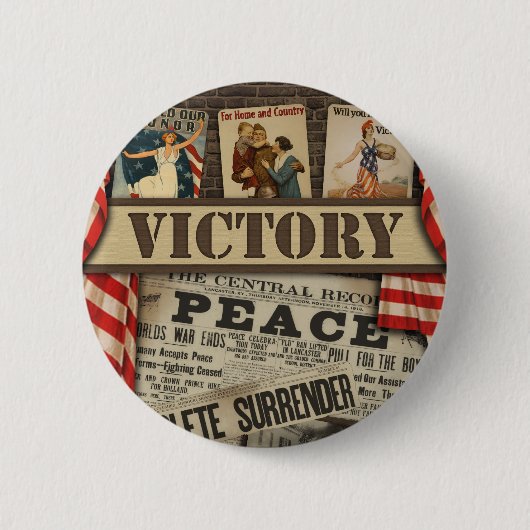 WWWI-Button voor overwinning en vrede Ronde Button 5,7 Cm (Voorkant)