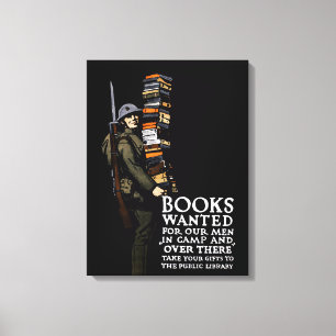  WWWI Poster - Gezochte Boeken Canvas Afdruk