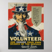  WWWI-vrijwilliger - oom Sam Poster (Voorkant)
