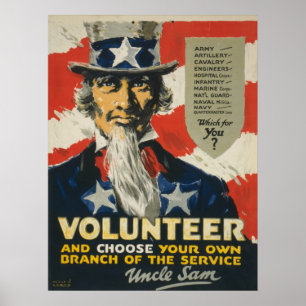  WWWI-vrijwilliger - oom Sam Poster
