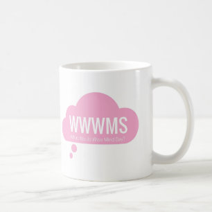 WWWMS? Roze gedachte cloud DBT slogan Koffiemok