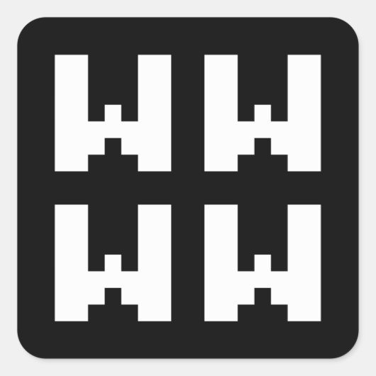 WWWW | LOL Japanse Internet Slang Square Sticker (Voorkant)