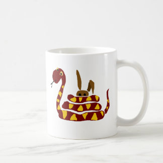 WX- Funny Snake Squeezing Rabbit Cartoon Koffiemok