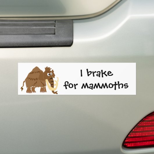WX- Funny Wooly Mammoth Primitive Art Bumpersticker (Op auto)
