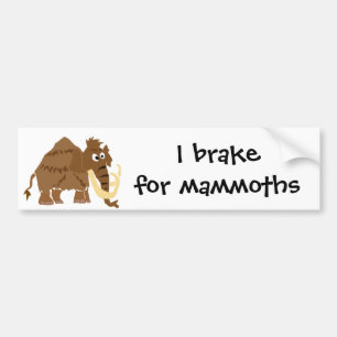 WX- Funny Wooly Mammoth Primitive Art Bumpersticker