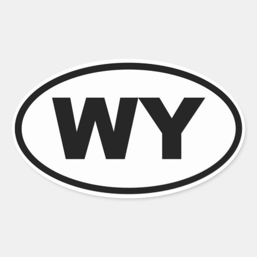 WY Wyoming Ovale Sticker (Voorkant)