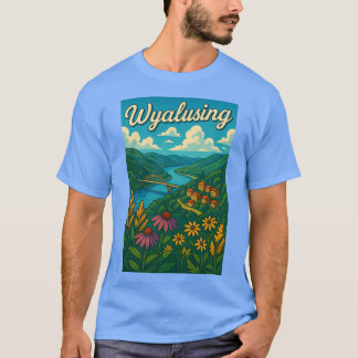 Wyalusing Wilde Bloemen en Rivier Uitzicht Driftle T-shirt