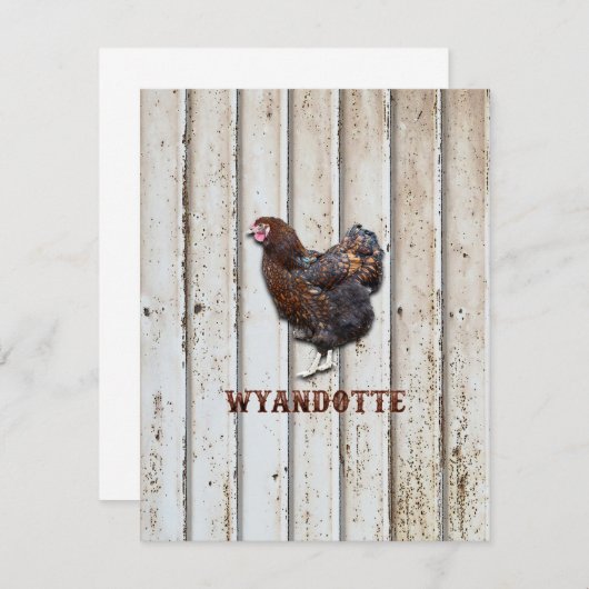 Wyandotte Chicken Bedankkaart (Voorkant / Achterkant)
