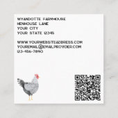 Wyandotte Chicken Boerderij Eggs QR-code Vierkante Visitekaartje (Achterkant)