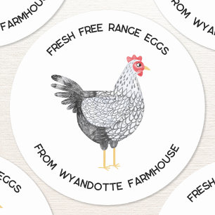 Wyandotte Chicken Fresh scharreleieren Ronde Sticker
