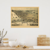 Wyandotte, MI Panorama Map - 1896 Poster (Keuken)