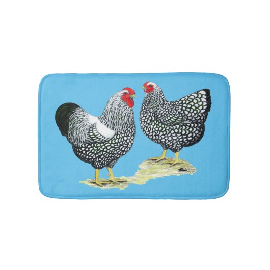Wyandottes Silver-laced Pair Badmat (Voorkant)