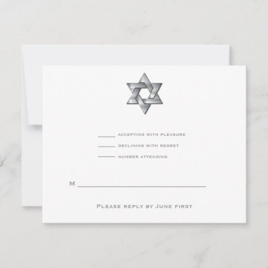 Wyatt Bar Mitzvah Invitation Étoile juive RSVP (Devant)