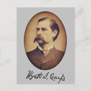 Wyatt Earp Portrait and Signature Briefkaart