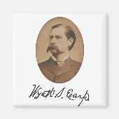 Wyatt Earp Portrait and Signature Magneet (Voorkant)