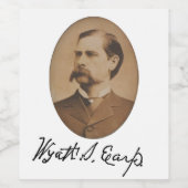 Wyatt Earp Portrait and Signature Wijn Etiket (Enkel label)