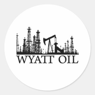 Wyatt Oil/Black Logo Ronde Sticker