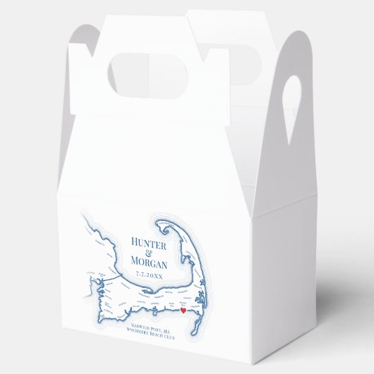 Wychmere Beach Club Cape Cod Bruiloft Elegant Bedankdoosjes (Geopend)