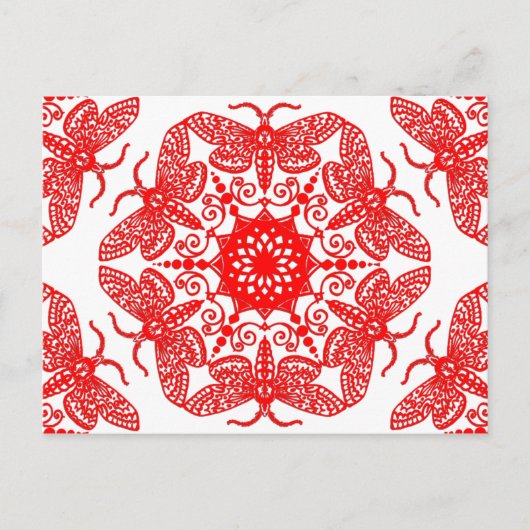 Wycinanka Moth Pattern Briefkaart (Voorkant)