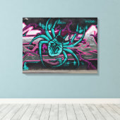Wyed Turquoise Spider Canvas Afdruk (Insitu (Houten vloer))