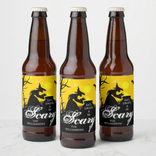 Wyed Witch Silhouette Halloween Bier Etiket