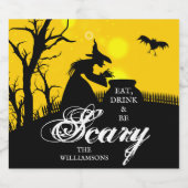 Wyed Witch Silhouette Halloween Bier Etiket (Enkel label)