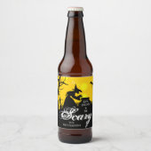 Wyed Witch Silhouette Halloween Bier Etiket (Voorkant)