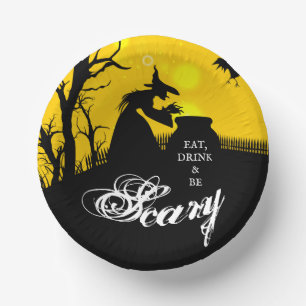 Wyed Witch Silhouette Halloween Papieren Kommen
