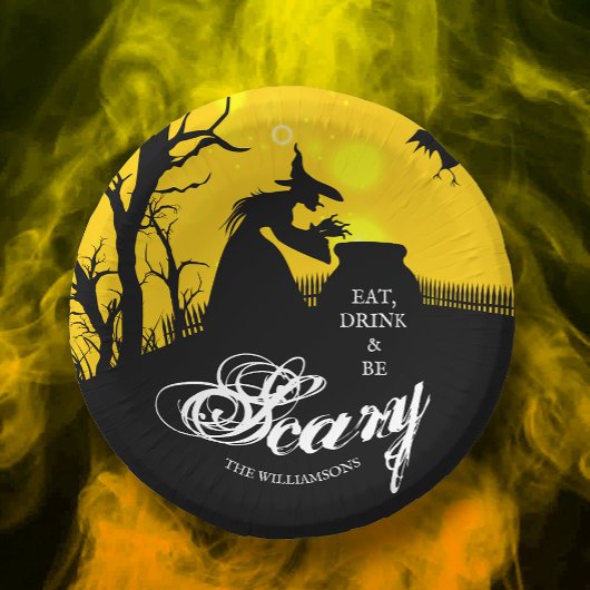 Wyed Witch Silhouette Halloween Papieren Kommen