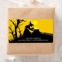 Wyed Witch Silhouette Halloween Return Address