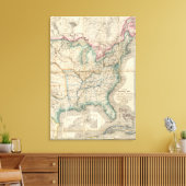 Wyld's militaire kaart van de Verenigde Staten Canvas Afdruk (Insitu (Woonkamer))