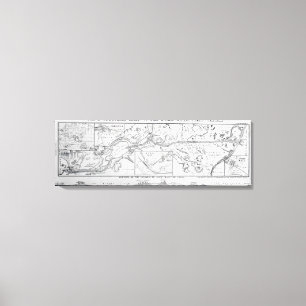 Wyld's officiële kaart van het Suezkanaal Canvas Afdruk