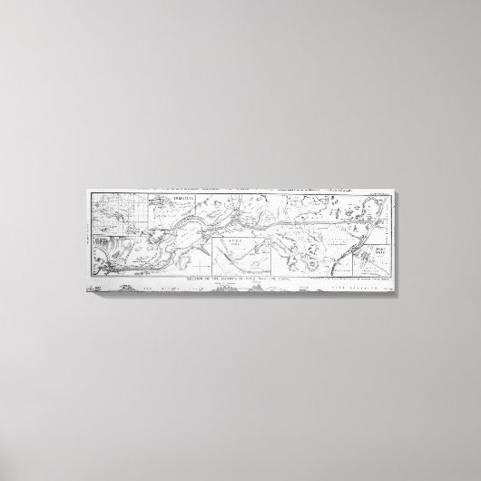 Wyld's officiële kaart van het Suezkanaal Canvas Afdruk (Voorkant)