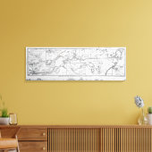 Wyld's officiële kaart van het Suezkanaal Canvas Afdruk (Insitu (Woonkamer))