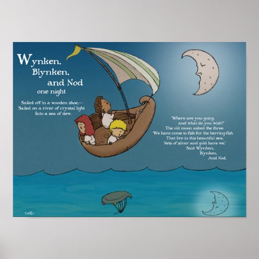 Wynken, Blynken en Knoop Poster (Voorkant)
