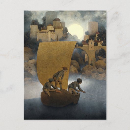 Wynken, Blynken en Nod van Maxfield Parrish 1902 Briefkaart (Voorkant)