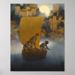 Wynken Blynken en Nod van Maxfield Parrish 1902 Poster